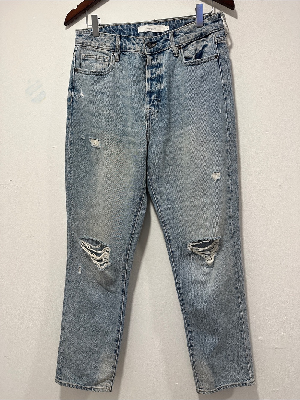 Hidden High-Rise Light Blue Distressed Jeans 082